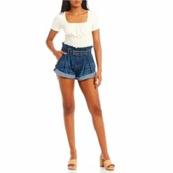 Budget 😉 Jessica Simpson Wander Belted High Rise Denim Shorts Real Life 👏 -Jessica Simpson shop unnamed file 1787