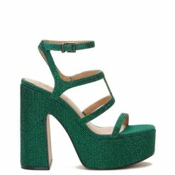 Top 10 🔔 Jessica Simpson Meitini Rhinestone Caged Platform 👗 Dress 🩴 Sandals Gem Green 👏 -Jessica Simpson shop unnamed file 274