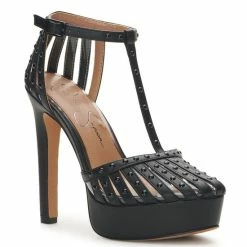 Cheap 💯 Jessica Simpson Bakir Studded T-Strap Platform Pumps Black ⌛
