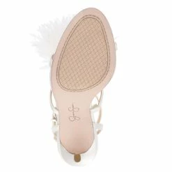 Best deal ⌛ Jessica Simpson Jenevya Satin Feather 👗 Dress 🩴 Sandals White ⌛ -Jessica Simpson shop unnamed file 379