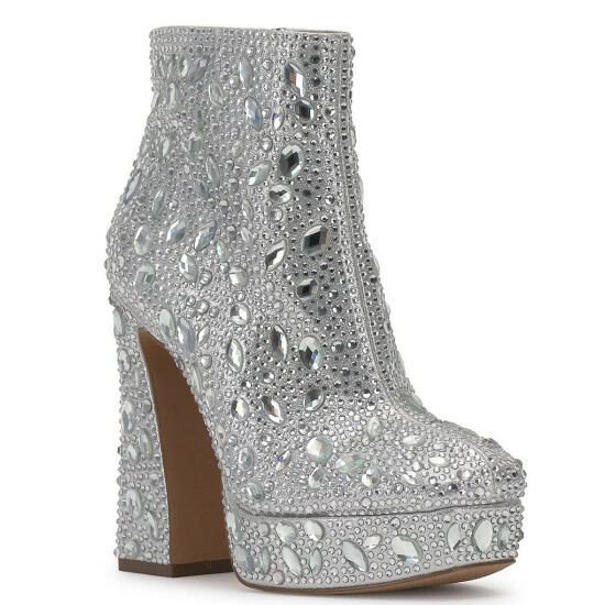 Outlet ๐ Jessica Simpson Dollyi Rhinestone Embellished Platform Booties Silver โค๏ธ 3 Outlet ๐ Jessica Simpson Dollyi Rhinestone Embellished Platform Booties Silver โค๏ธ