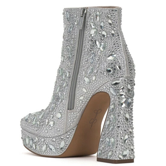 Outlet ๐ Jessica Simpson Dollyi Rhinestone Embellished Platform Booties Silver โค๏ธ 6 Outlet ๐ Jessica Simpson Dollyi Rhinestone Embellished Platform Booties Silver โค๏ธ - Image 4