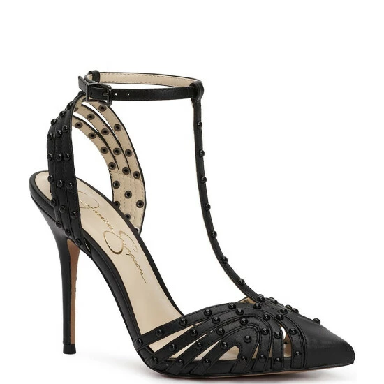 Brand new 🌟 Jessica Simpson Wisata Studded T-Strap 👗 Dress Pumps Black 🔔 3 Brand new 🌟 Jessica Simpson Wisata Studded T-Strap 👗 Dress Pumps Black 🔔