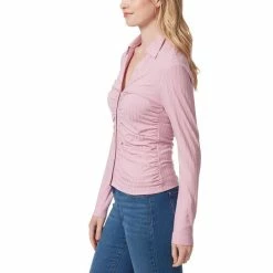 Best reviews of ⭐ Jessica Simpson Wren Long Sleeve Front Ruched Button Down Top Mauve Mist ⭐ -Jessica Simpson shop unnamed file 481