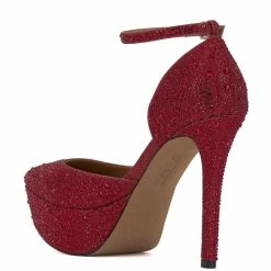Promo 🔥 Jessica Simpson Ormanda Rhinestone D'Orsay Ankle Strap Platform Pumps Intense Red ⌛ -Jessica Simpson shop unnamed file 485