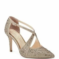 Brand new โ Jessica Simpson Accile Glitter Jewel Embellished Stiletto Pumps Black ๐