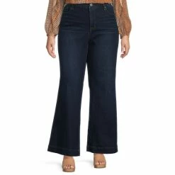 Outlet 👏 Jessica Simpson Plus Size True Love Wide Leg High Rise Trouser Pants Ditto 🌟