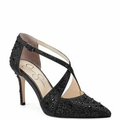 Brand new ⌛ Jessica Simpson Accile Glitter Jewel Embellished Stiletto Pumps Black 😀 -Jessica Simpson shop unnamed file 56
