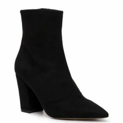Top 10 😉 Jessica Simpson Hendria Faux Suede Block Heel Booties Black ❤️