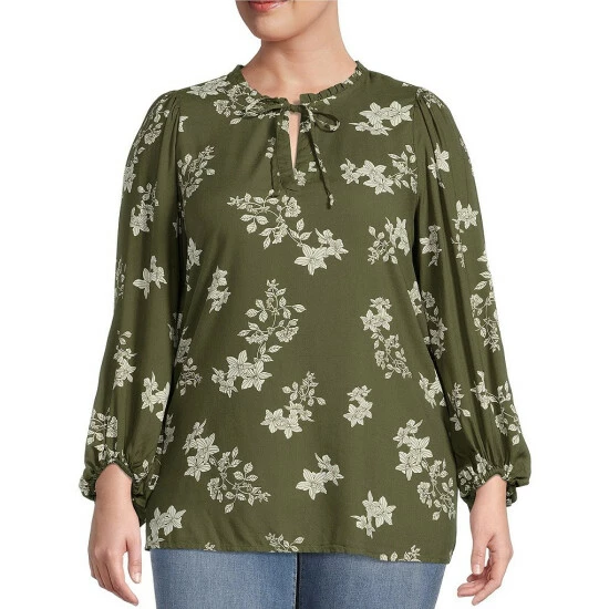 Best Sale ๐ฅฐ Jessica Simpson Plus Size Floral Print Ruffle Tie Split V-Neck Long Sleeve Blouse Floral Grape ๐ฏ 3 Best Sale ๐ฅฐ Jessica Simpson Plus Size Floral Print Ruffle Tie Split V-Neck Long Sleeve Blouse Floral Grape ๐ฏ