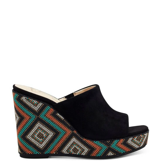 Outlet 💯 Jessica Simpson Shantell4 Beaded Wedges Black 👏 4 Outlet 💯 Jessica Simpson Shantell4 Beaded Wedges Black 👏 - Image 2