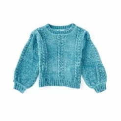 New 🔥 Jessica Simpson Little 👧 Girls 4-6X Crew Cable Sweater Red ❤️