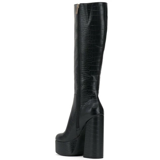 Brand new ๐ฏ Jessica Simpson Samah Croc-Embossed Platform Tall ๐ฅพ Boots Black ๐ 6 Brand new ๐ฏ Jessica Simpson Samah Croc-Embossed Platform Tall ๐ฅพ Boots Black ๐ - Image 4