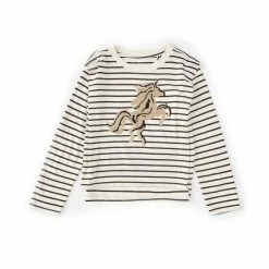 Best Pirce 🤩 Jessica Simpson Big 👧 Girls 7-16 Long Sleeve Horse Slub Tee Brittany Blue 🛒