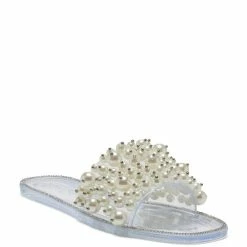 Best reviews of 🔔 Jessica Simpson Kassime2 Pearl Rhinestone Clear Jelly Slides 🌟