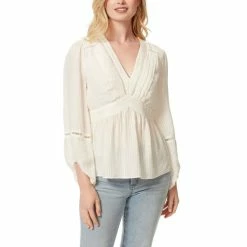 Buy 🔔 Jessica Simpson Briar Long Sleeve V-Neck Peasant Top Hibiscus 😍