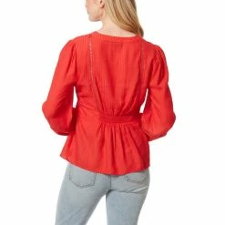 Buy 🔔 Jessica Simpson Briar Long Sleeve V-Neck Peasant Top Hibiscus 😍 -Jessica Simpson shop unnamed file 766