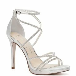 Discount ✔️ Jessica Simpson Bridal Collection Jaeya Strappy 👗 Dress 🩴 Sandals White 🛒