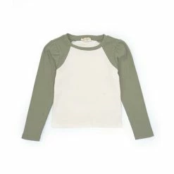 Outlet ⌛ Jessica Simpson Big 👧 Girls 7-16 Long Sleeve ⚾ Baseball Tee Cream ✨