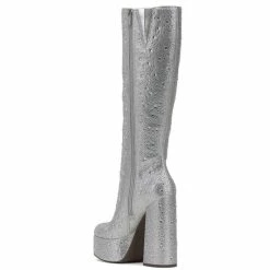Brand new 🔥 Jessica Simpson Sinalla Rhinestone Platform Tall 🥾 Boots Silver ✨ -Jessica Simpson shop unnamed file 848