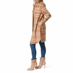 Flash Sale 🎁 Jessica Simpson Romi Long Button Front Plaid Shacket Shadow Plaid 😉 -Jessica Simpson shop unnamed file 868