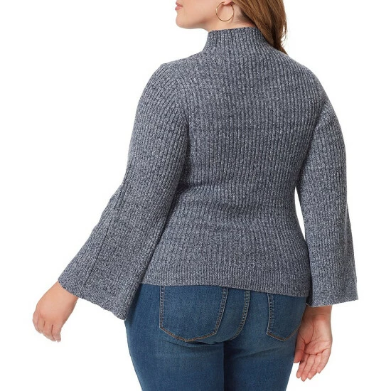 Best Sale ๐ Jessica Simpson Plus Size Kaida Ribbed Heather Knit Mock Neck Long Sleeve Cut-Out Sweater Navy Blazer โญ 4 Best Sale ๐ Jessica Simpson Plus Size Kaida Ribbed Heather Knit Mock Neck Long Sleeve Cut-Out Sweater Navy Blazer โญ - Image 2