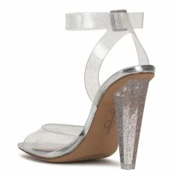 Hot Sale 💯 Jessica Simpson Franie Clear Glitter Ankle Strap 👗 Dress 🩴 Sandals Clear/silver ✔️ -Jessica Simpson shop unnamed file 880
