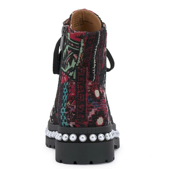 Brand new ๐ Jessica Simpson Eilir Printed Pearl Studded Platform Moto Booties Red ๐ฅ 5 Brand new ๐ Jessica Simpson Eilir Printed Pearl Studded Platform Moto Booties Red ๐ฅ - Image 3