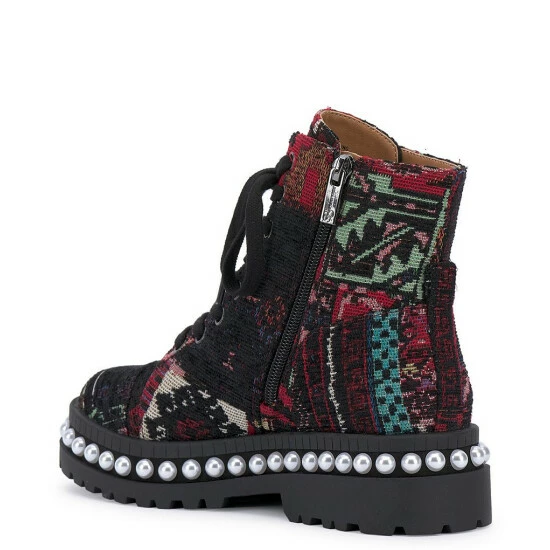 Brand new ๐ Jessica Simpson Eilir Printed Pearl Studded Platform Moto Booties Red ๐ฅ 6 Brand new ๐ Jessica Simpson Eilir Printed Pearl Studded Platform Moto Booties Red ๐ฅ - Image 4
