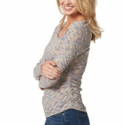 Top 10 💯 Jessica Simpson Perry Space-Dyed Long-Sleeve Ruched Bodycon Top Space Dye Multi 🔥 -Jessica Simpson shop unnamed file 903