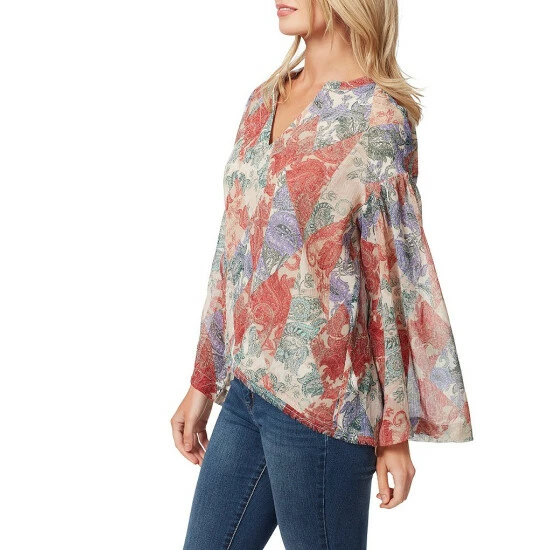 Best deal 😀 Jessica Simpson Jenna Printed Long Wide Sleeve Pullover Top Paisley Patch ❤️ 5 Best deal 😀 Jessica Simpson Jenna Printed Long Wide Sleeve Pullover Top Paisley Patch ❤️ - Image 3