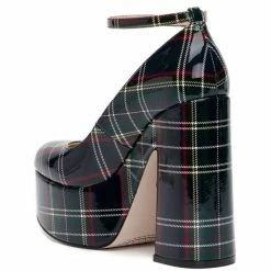 Promo ✔️ Jessica Simpson Macee Plaid Patent Ankle Strap Platform Pumps Green Collegiate Plaid ❤️ -Jessica Simpson shop unnamed file 925