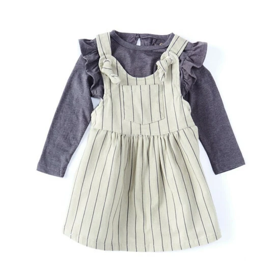 Best Pirce ๐ Jessica Simpson Baby ๐ง Girls 12-24 Months Sleeveless Striped Twill Jumper ๐ Dress & Long-Sleeve Tee Set Olive ๐งจ 3 Best Pirce ๐ Jessica Simpson Baby ๐ง Girls 12-24 Months Sleeveless Striped Twill Jumper ๐ Dress & Long-Sleeve Tee Set Olive ๐งจ
