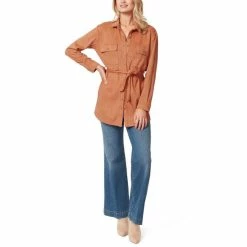 Cheapest ⌛ Jessica Simpson Paula Faux-Suede Shacket Adobe ⭐ -Jessica Simpson shop unnamed file 951