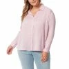 Hot Sale 🎁 Jessica Simpson Plus Size Bodie Long Sleeve Button Front Satin Blouse Mauve Mist 🎁 -Jessica Simpson shop unnamed file 978